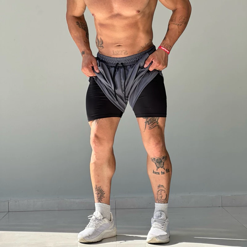 Shorts Masculino 2 em 1 Treino tático